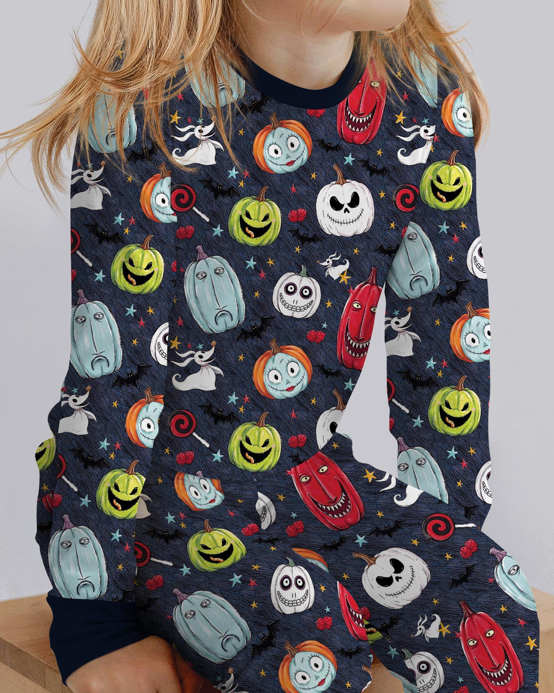 Nightmare Pumpkin Bamboo Two Piece Long Sleeve Pajama Set