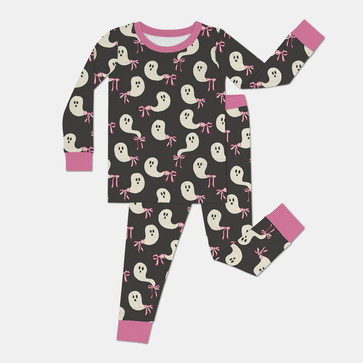 Little Ghosts Two Piece Long Sleeve Pajama Set For Halloween