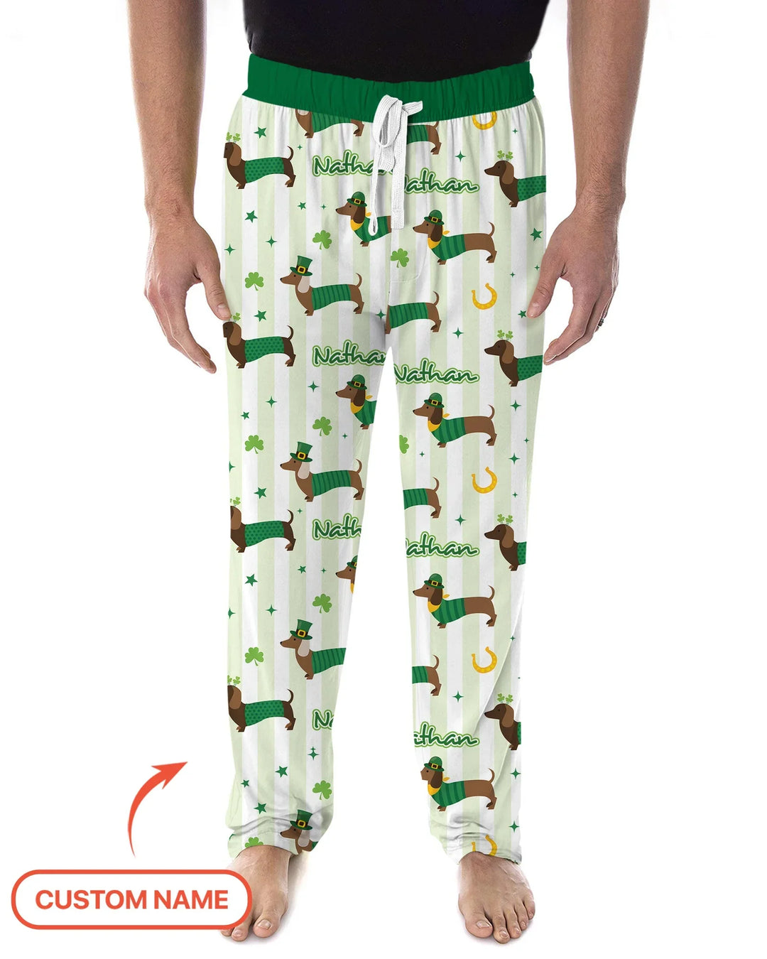 Lucky Dachshunds St. Patrick's Day Family Matching Men's Pajama Set