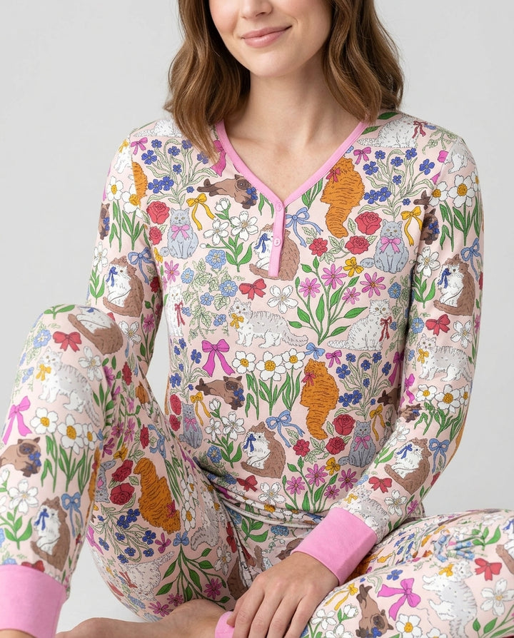 The Garden Cattery Mommy & Me Matching Bamboo Women Pajama Set