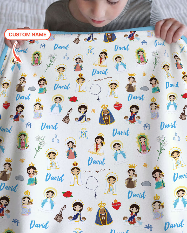 Custom Name Mother Mary Blanket