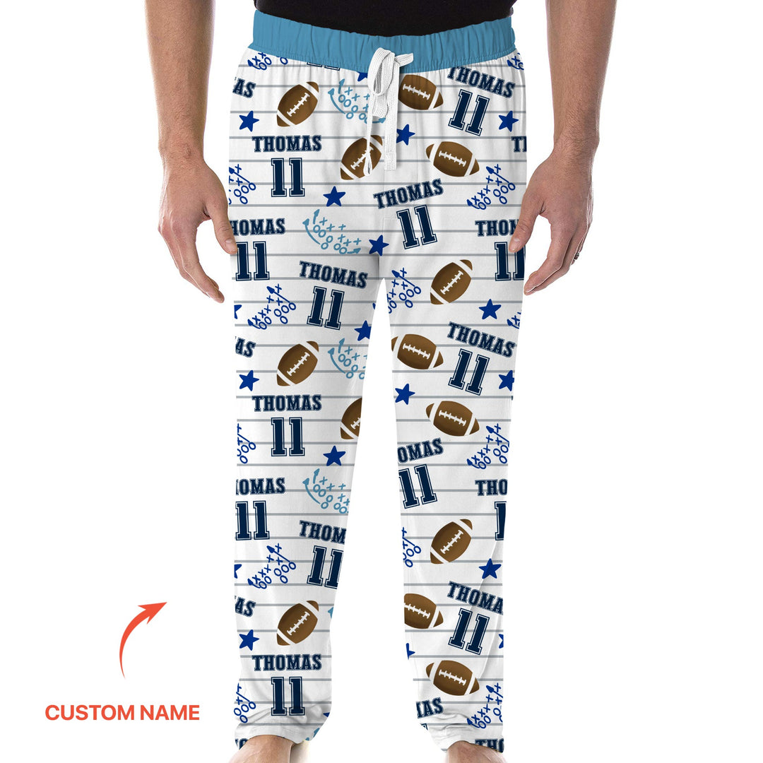 Custom Name Football Time Men's Pajama Set