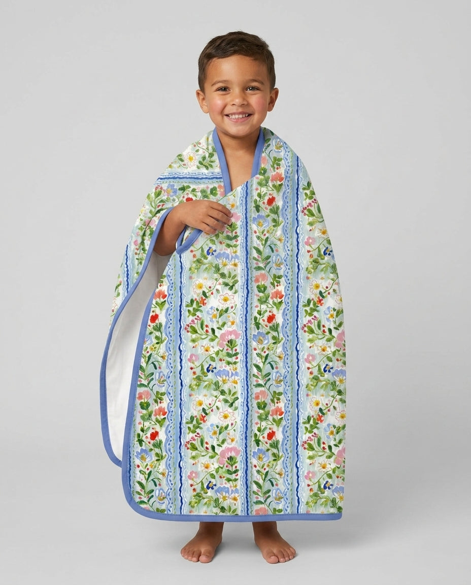 Paste Floral Girl Bamboo Blanket