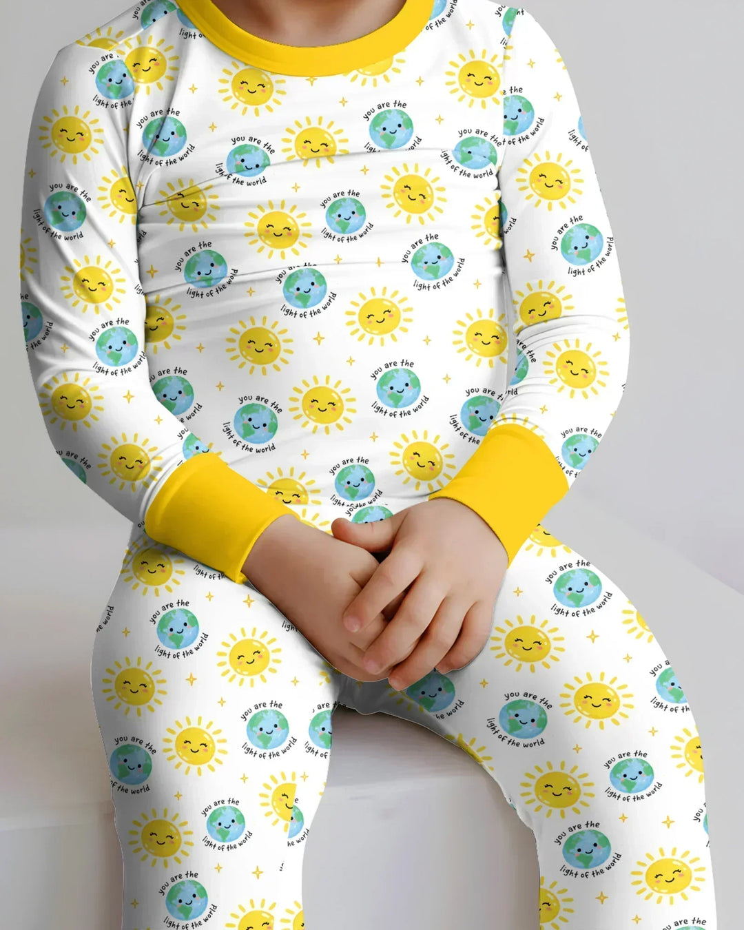 Matthew 5:14 Light of the World Bamboo Two Piece Long Sleeve Pajama Set