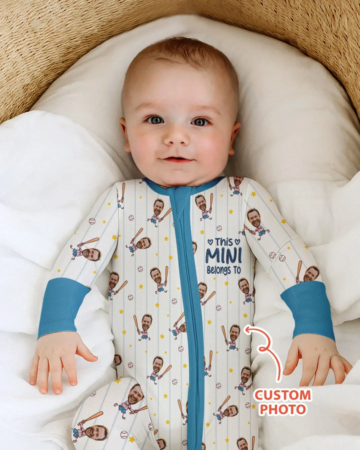 Embroidered Custom Dad And Mini Face  Bamboo Convertible Zippy