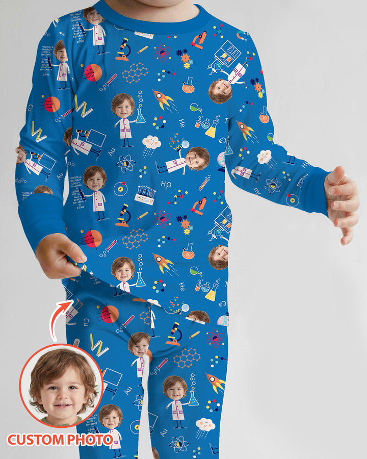 Custom Image Chemical Laboratory Bamboo Two Piece Long Sleeve Pajama Set