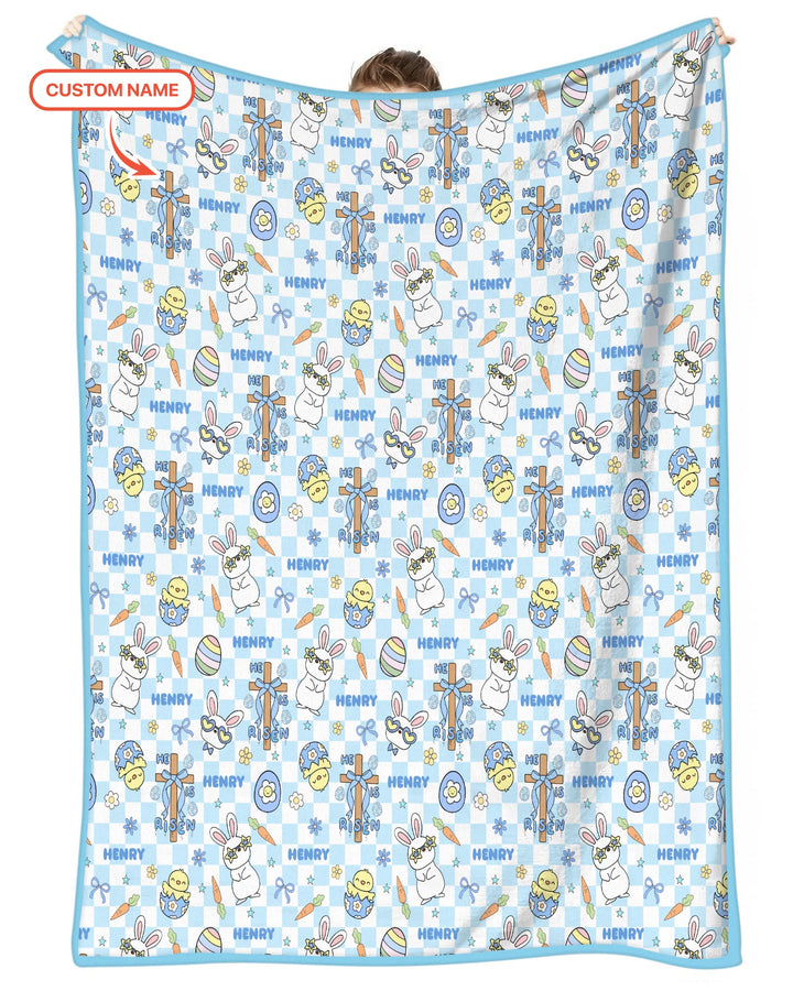 Custom Name Retro Easter Blanket