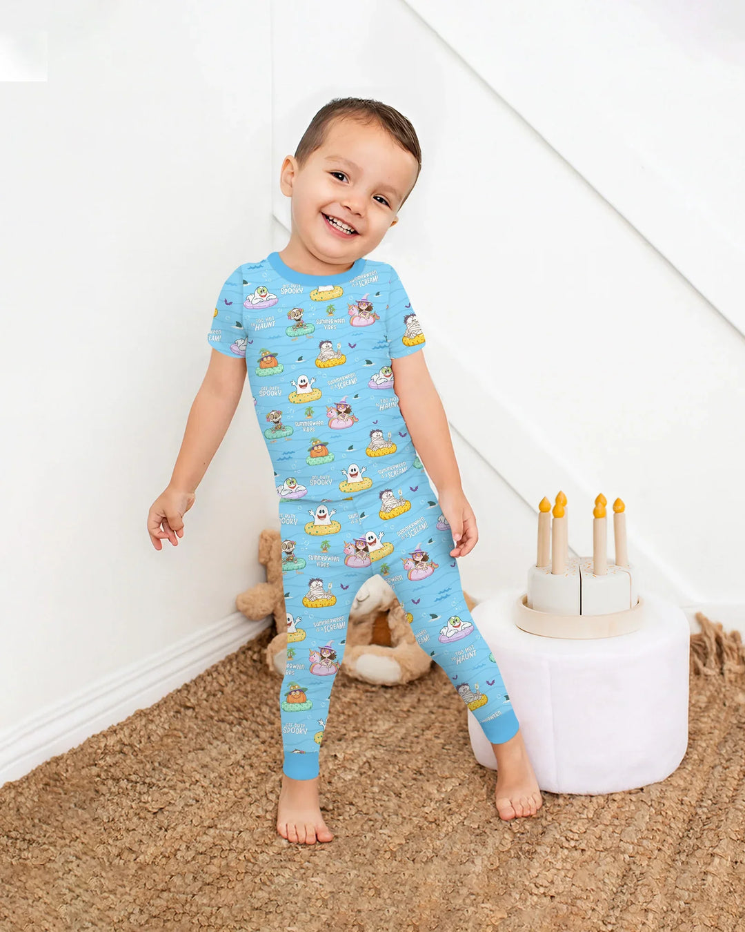 Zweiteiliges, kurzärmliges Pyjama-Set mit Marienkäfern
