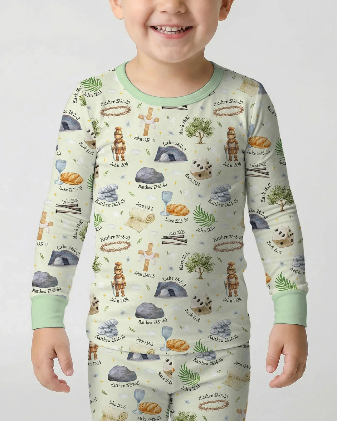 Zweiteiliges Langarm-Pyjama-Set mit Sommerfrüchten