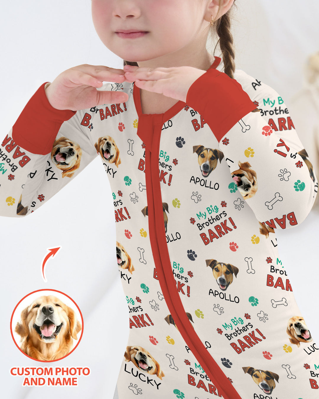 Raised With Paws - Custom Pet Photo And Name Bamboo Convertible Zippy