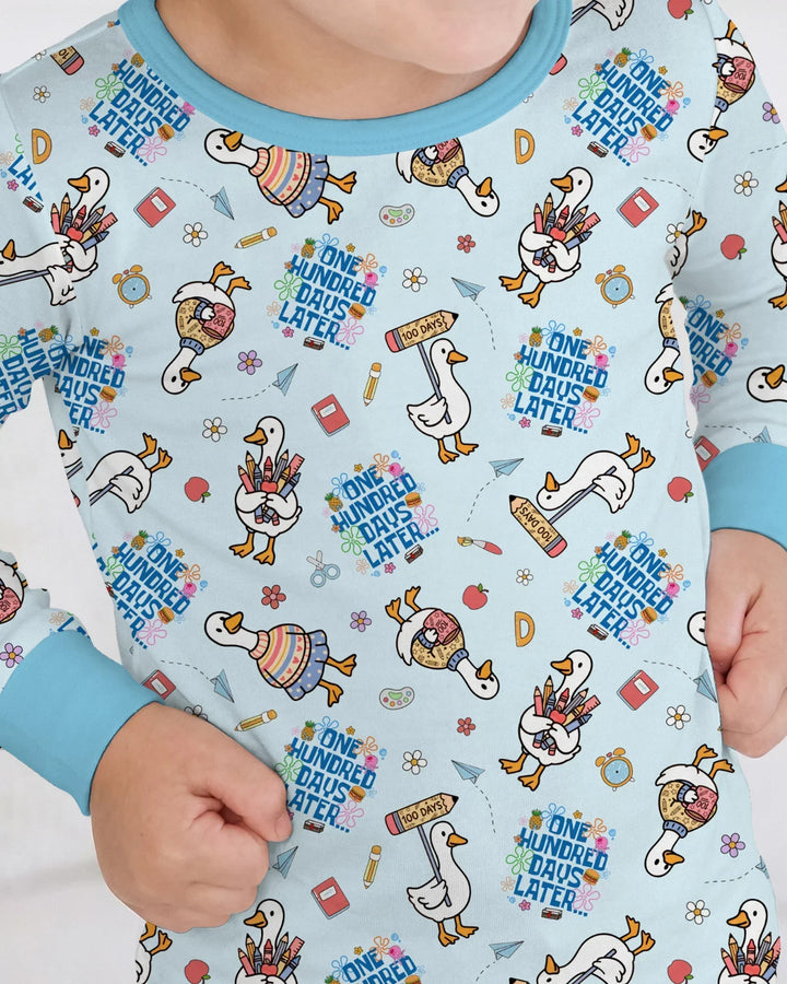 One Hundred Days Later Silly Goose Two Piece Long Sleeve Pajama Set