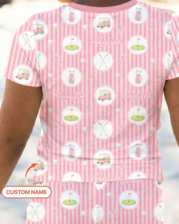 Zweiteiliges Pyjama-Set mit kurzen Ärmeln und Shorts im Sommer-Design