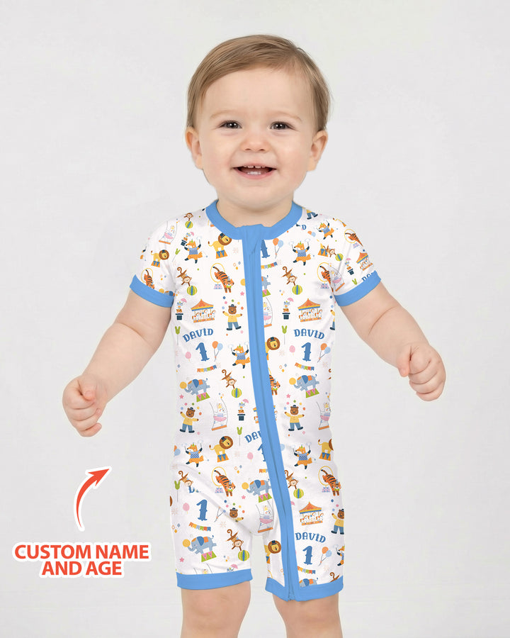 Plantilla PERSONALIZADA de Bambú Pijama Corto con Cremallera