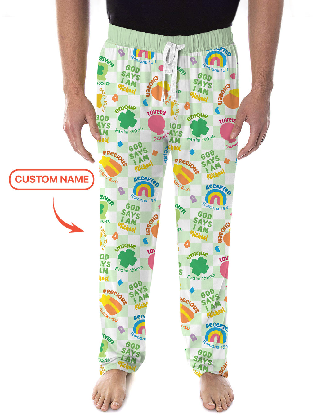 God Says I Am St. Patrick’s Day Custom Name Family Matching Men's Pajama Set