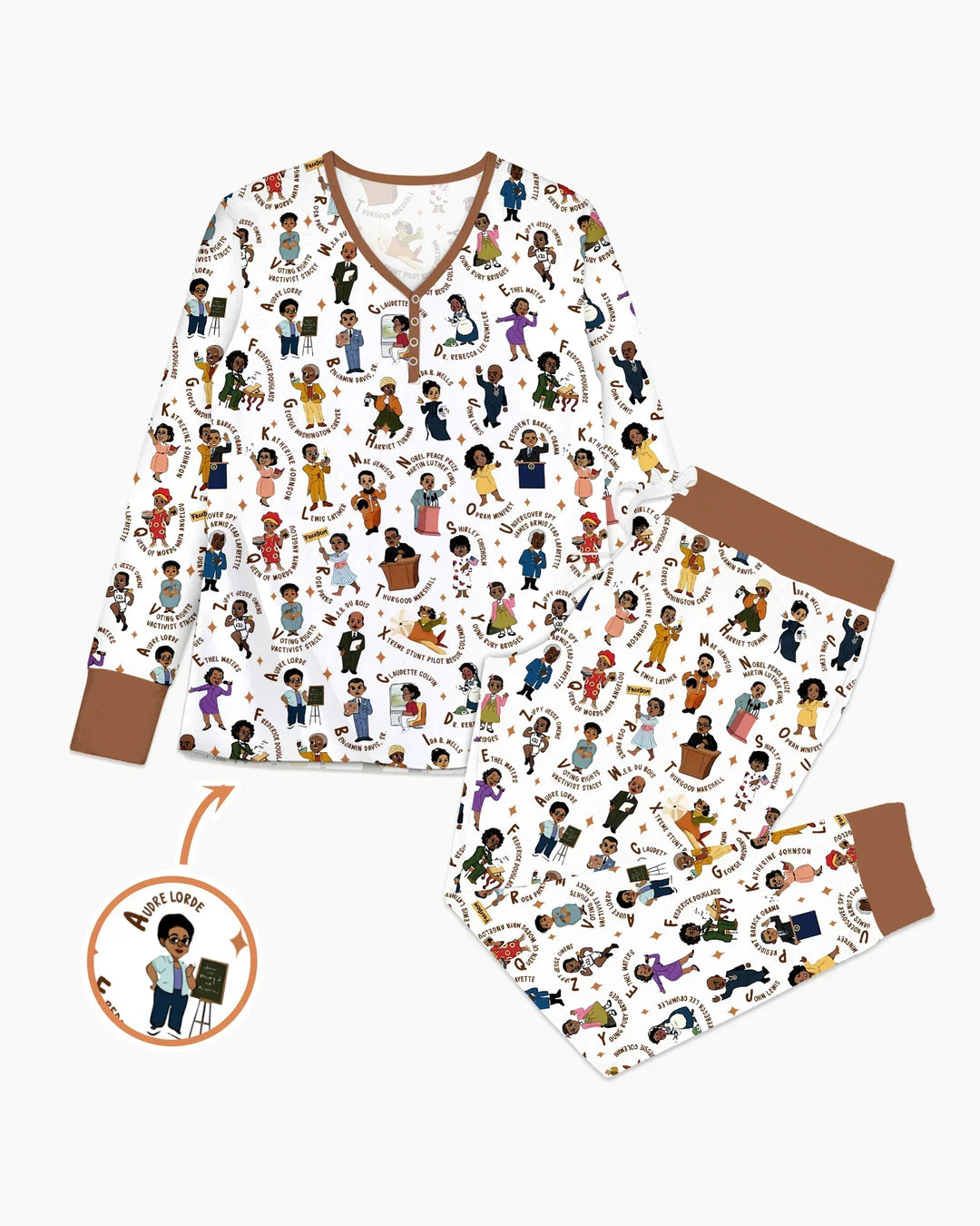 Black Legacy ABCs Family Matching Bamboo Women Pajama Set