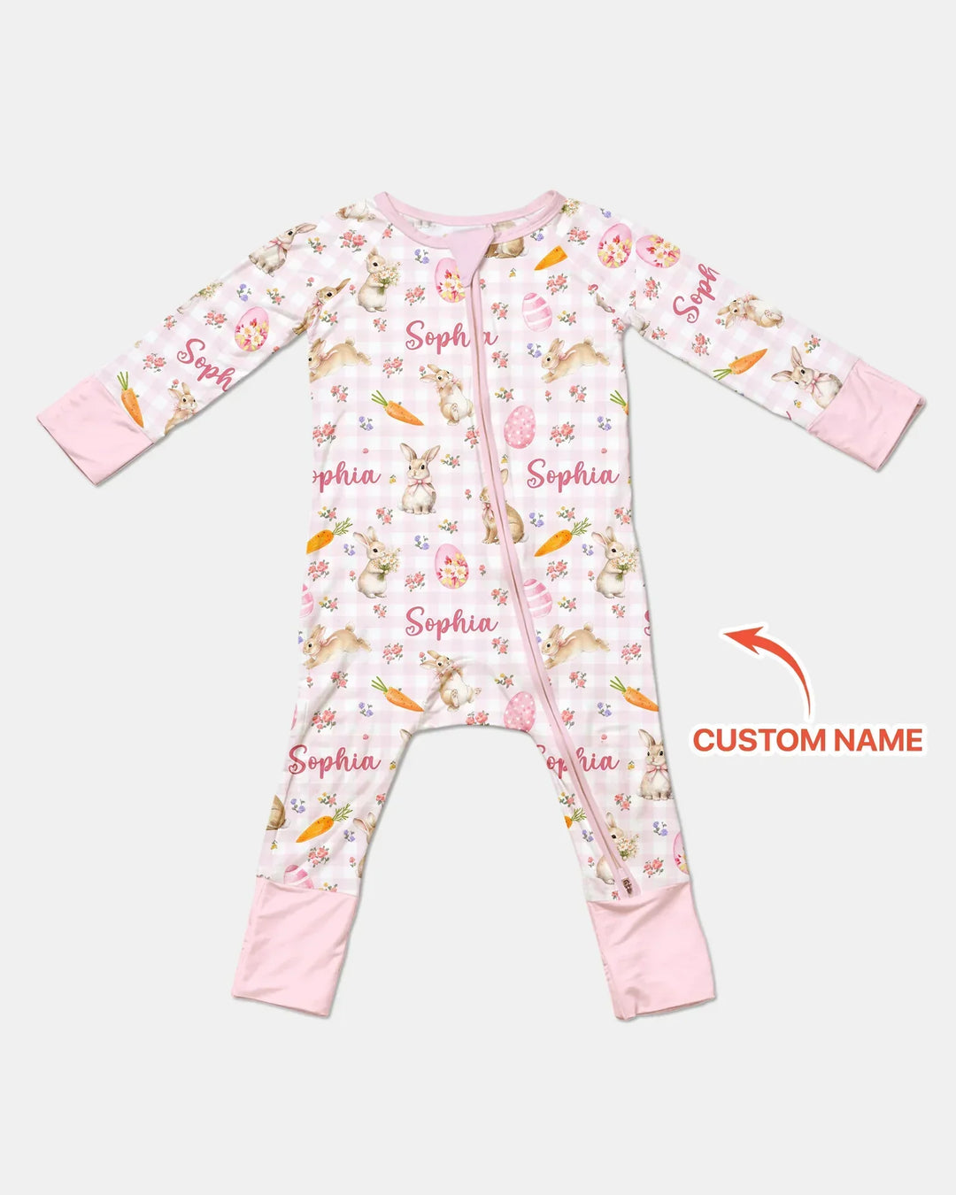 Custom Name Bunny Garden Convertible Zippy