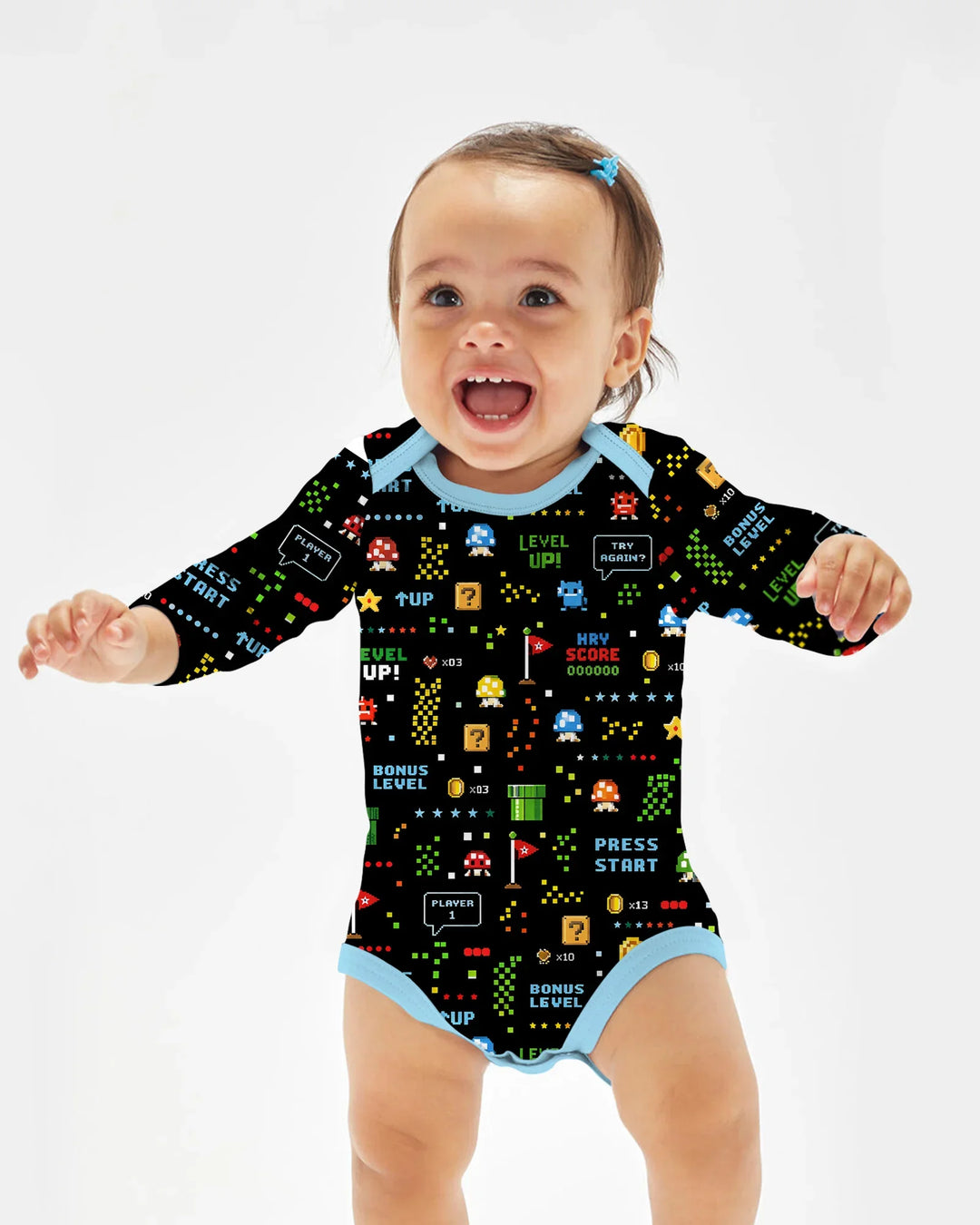 Traje de bambú a juego para amantes de los juegos de píxeles