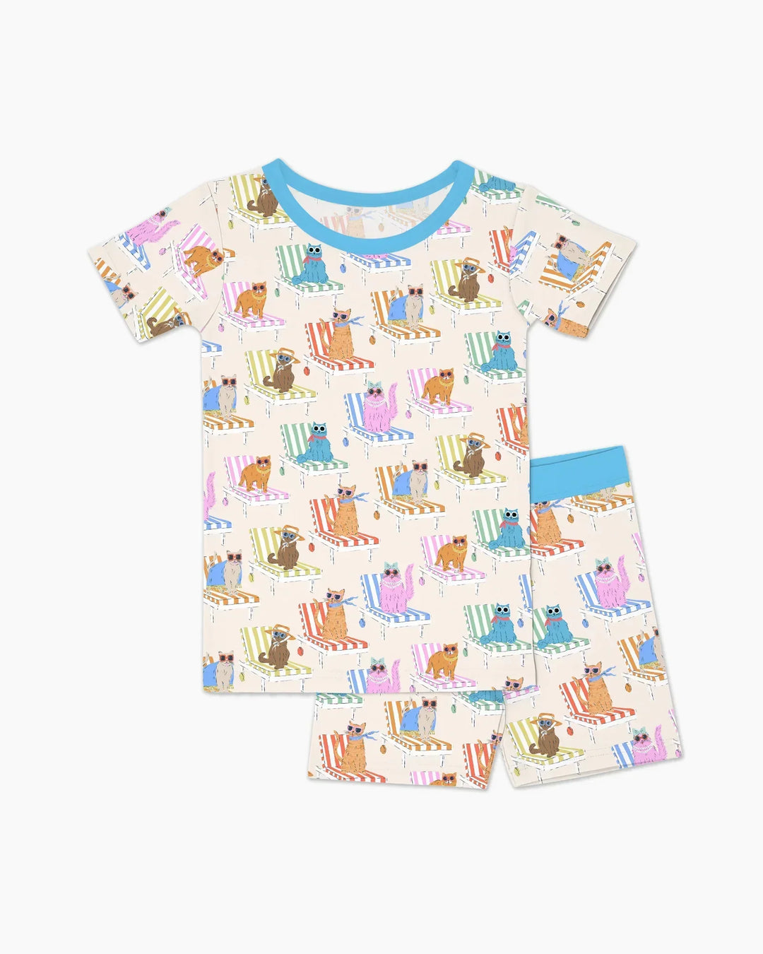 Template Zweiteiliges Pyjama-Set mit kurzen Ärmeln und Shorts