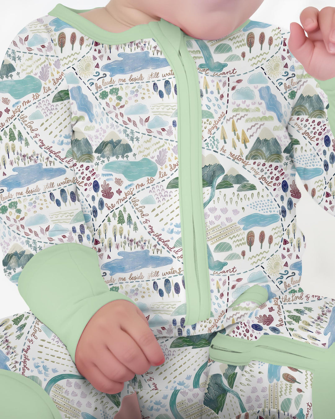 Whimsical Psalms 23 Map Bamboo Convertible Zippy
