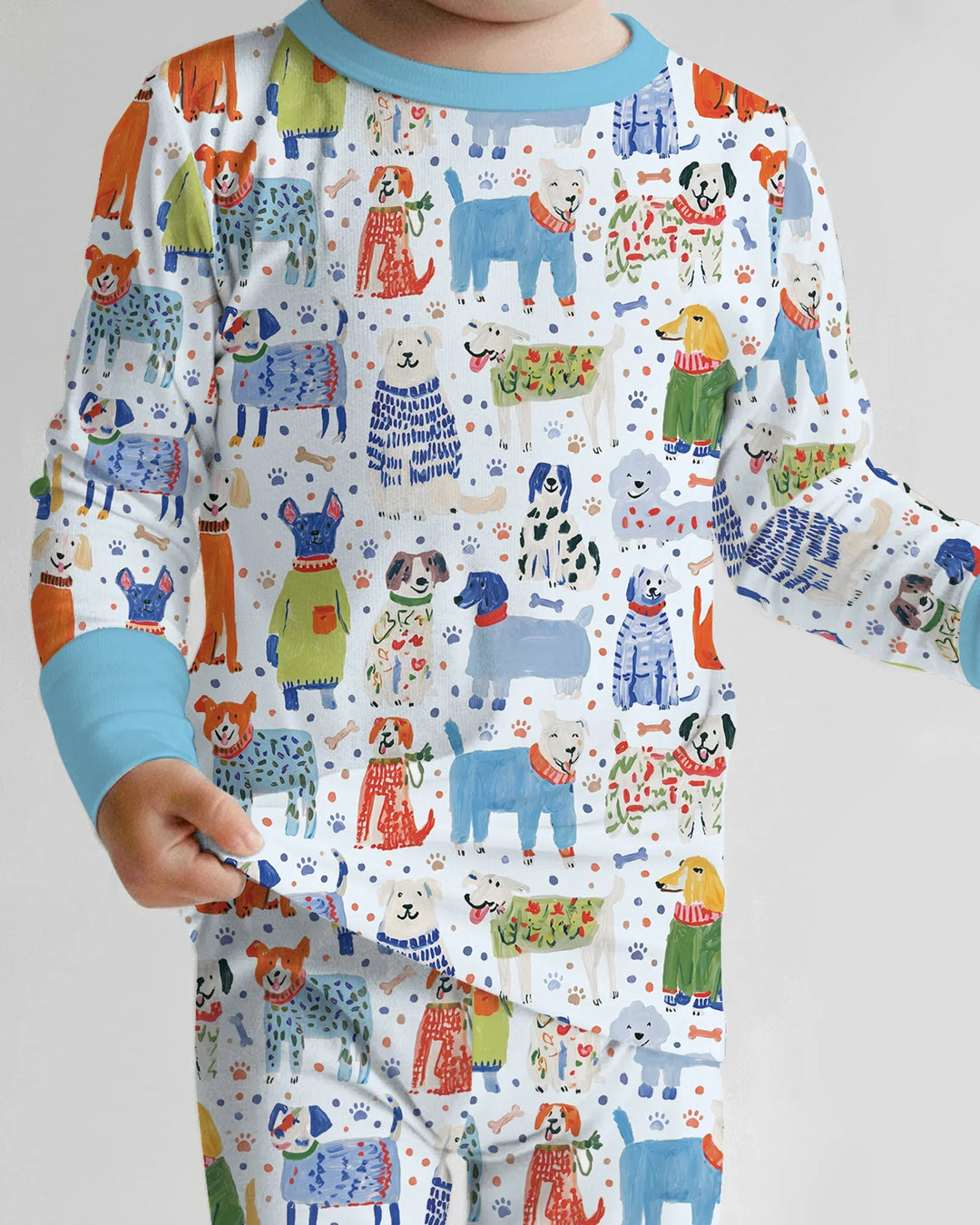 Whimsical Puppy Bamboo Two Piece Long Sleeve Pajama Set