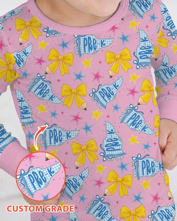 Conjunto de pijama de dos piezas de bambú con mangas largas, plantilla PERSONALIZADA