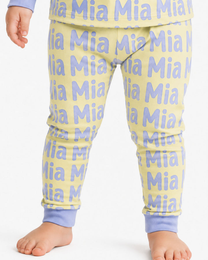 Little Letters Bamboo Two Piece Long Sleeve Pajama Set Bamboo Two Piece Long Sleeve Pajama Set