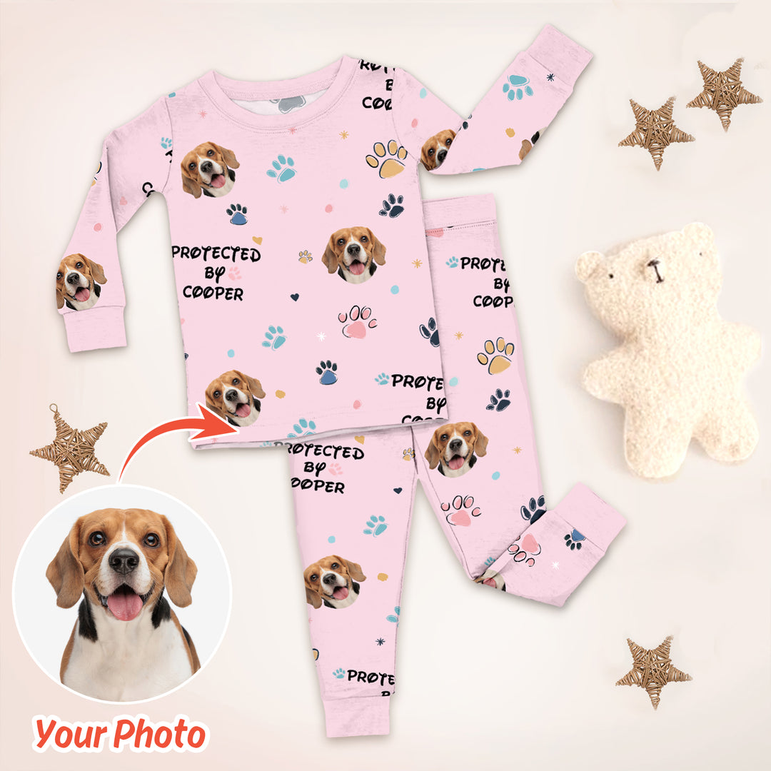 Custom Dog Photo Pattern Protected By Pajama