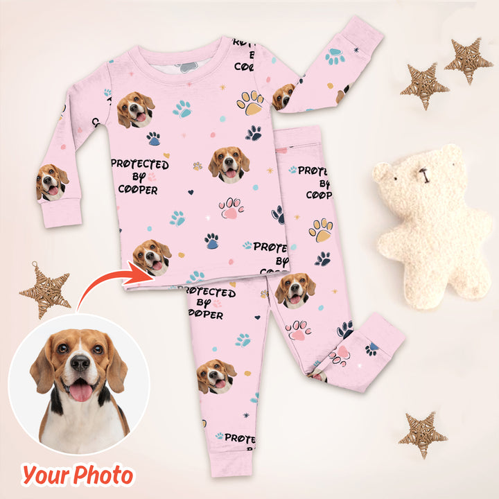 Custom Dog Photo Pattern Protected By Pajama