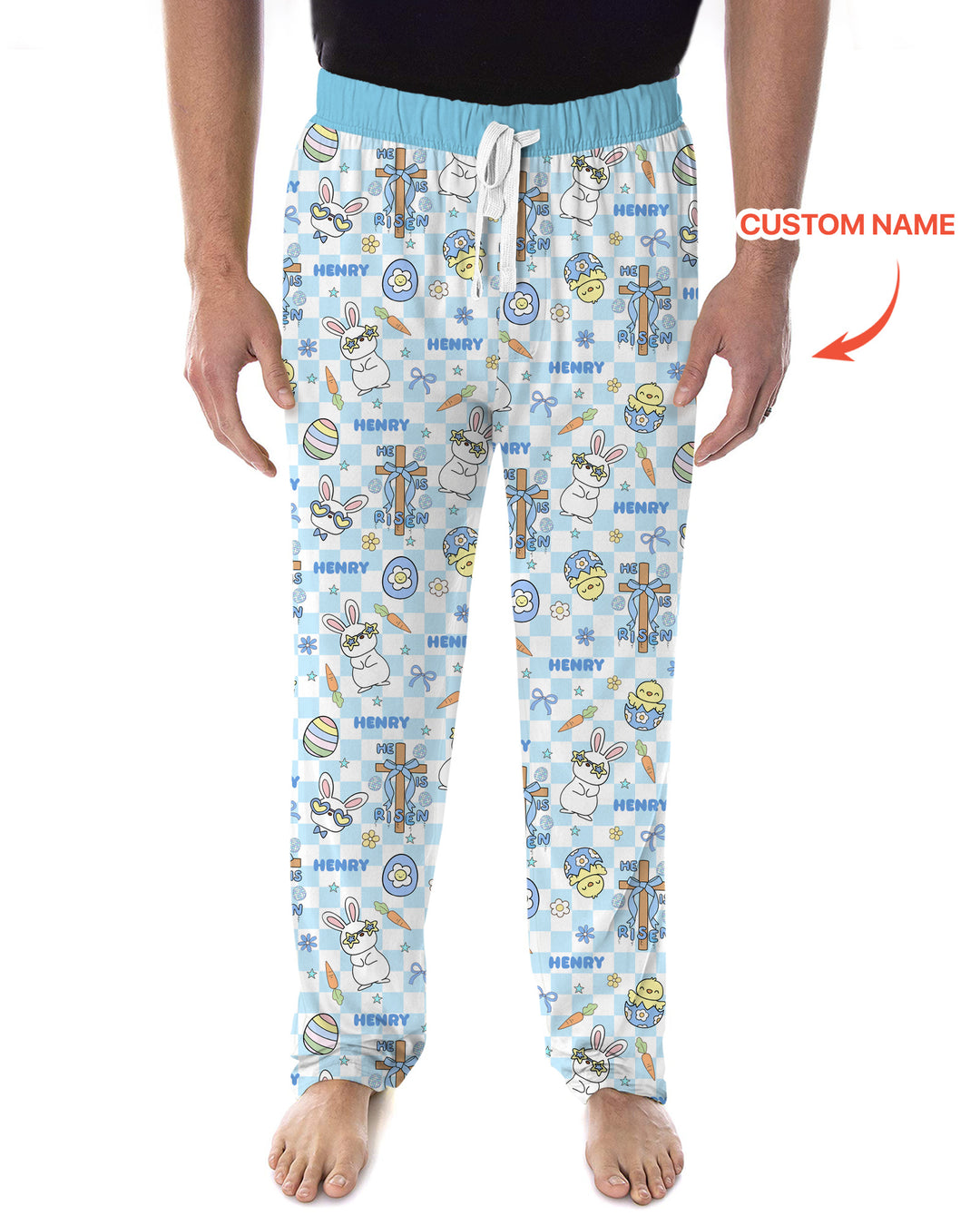 Custom Name Retro Easter Men's Pajama Set
