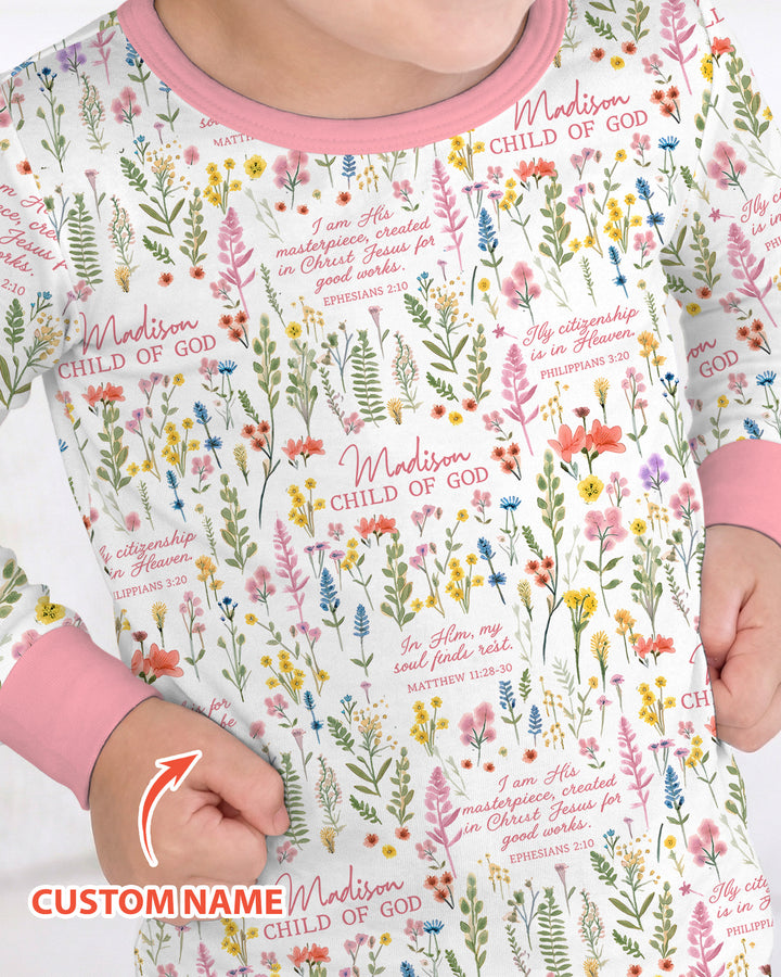 Zweiteiliges Langarm-Pyjama-Set mit Sommerfrüchten