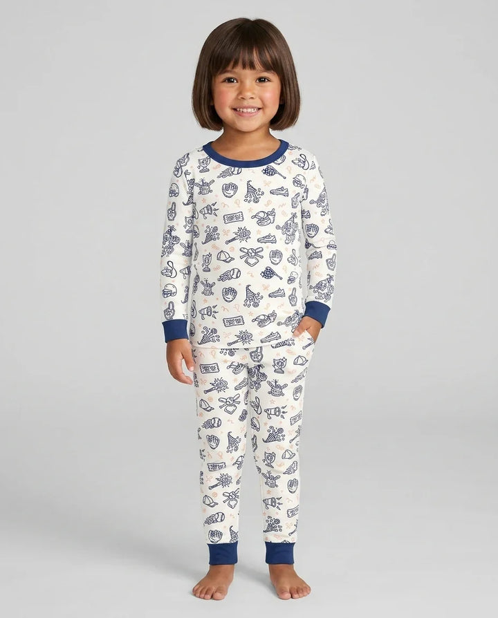 Zweiteiliges Langarm-Pyjama-Set mit Sommerfrüchten