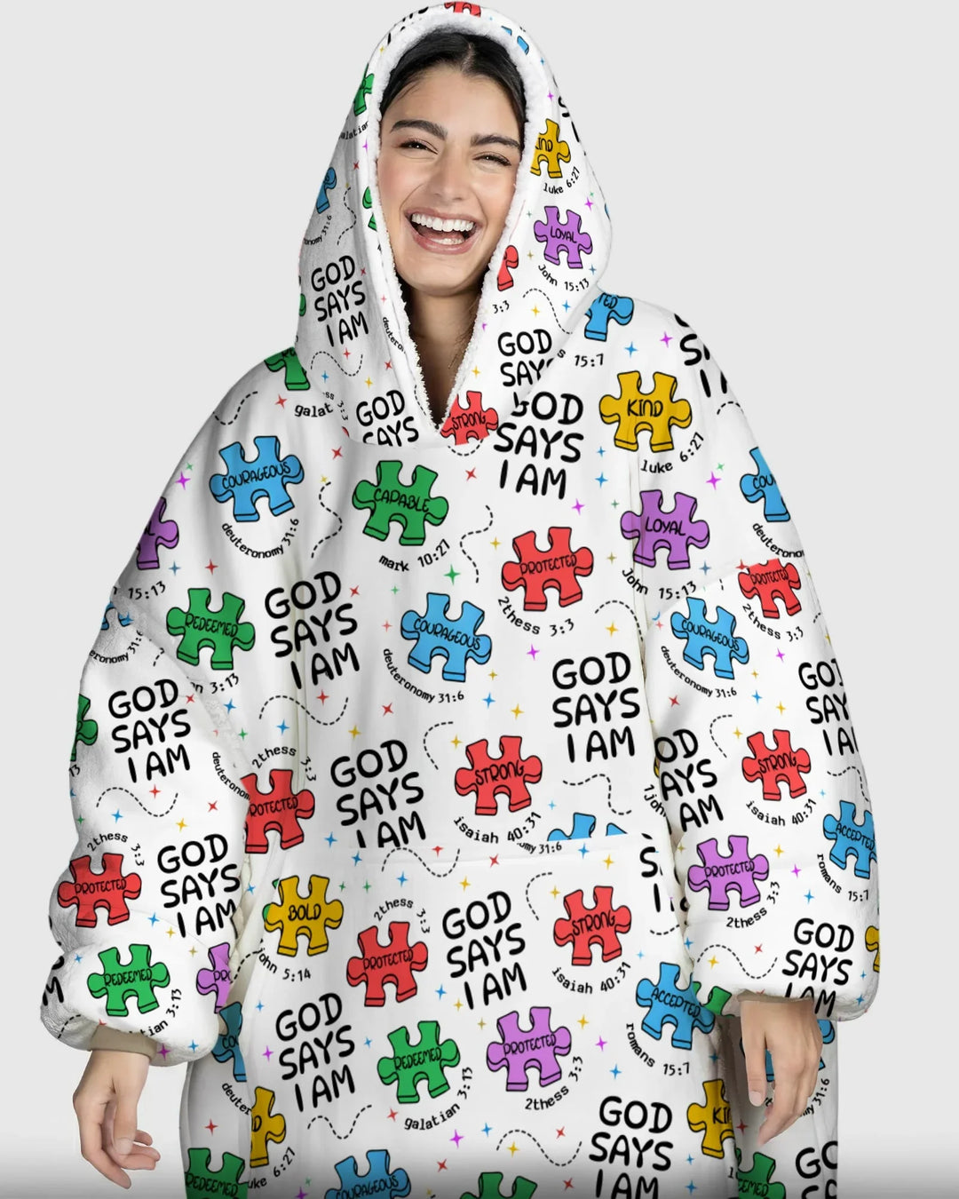 All Pieces Belong Wearable Blanket Hoodie