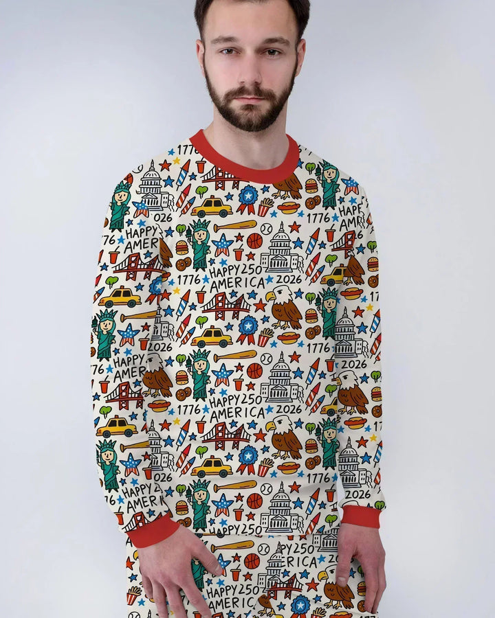Doodle America 250th Anniversary Family Bamboo Men's Pajama Set