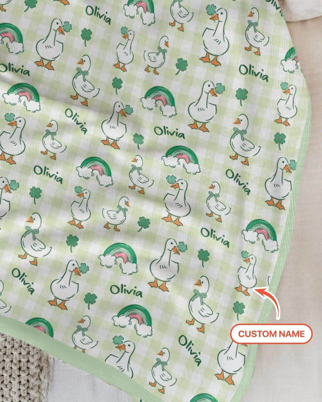 Custom Name Lucky Ducks Blanket