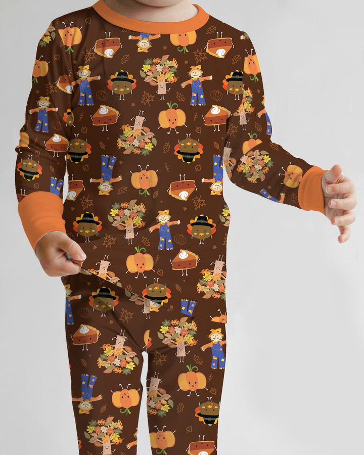 Thanksgiving Festive Bamboo Two Piece Long Sleeve Pajama Set