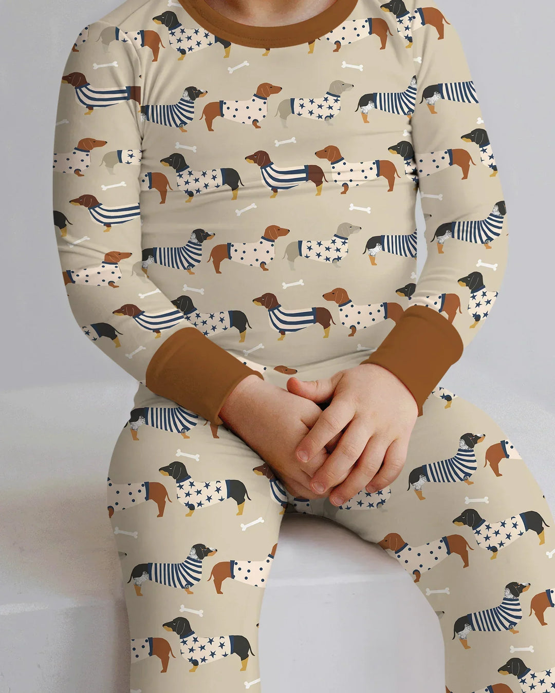 Cute Wieners Two Piece Long Sleeve Pajama Set