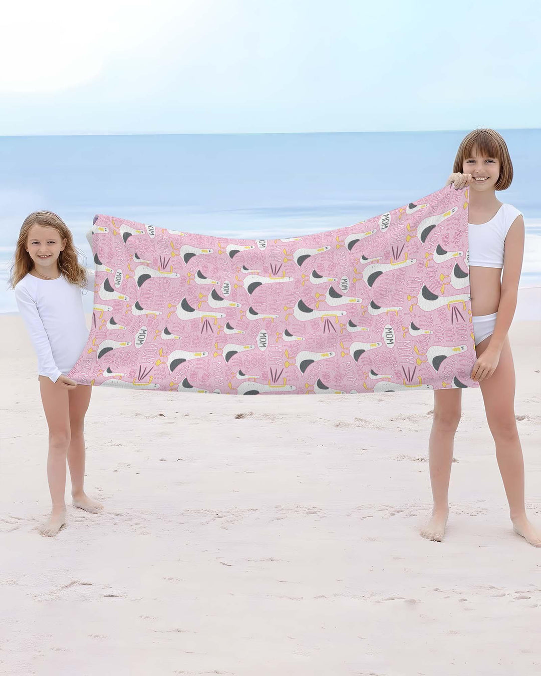 Funny Seagull MOM Beach Towel