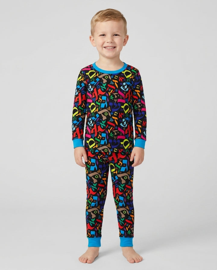 Zweiteiliges Langarm-Pyjama-Set mit Sommerfrüchten