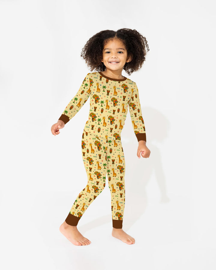 African Culture Bamboo Two Piece Long Sleeve Pajama Set