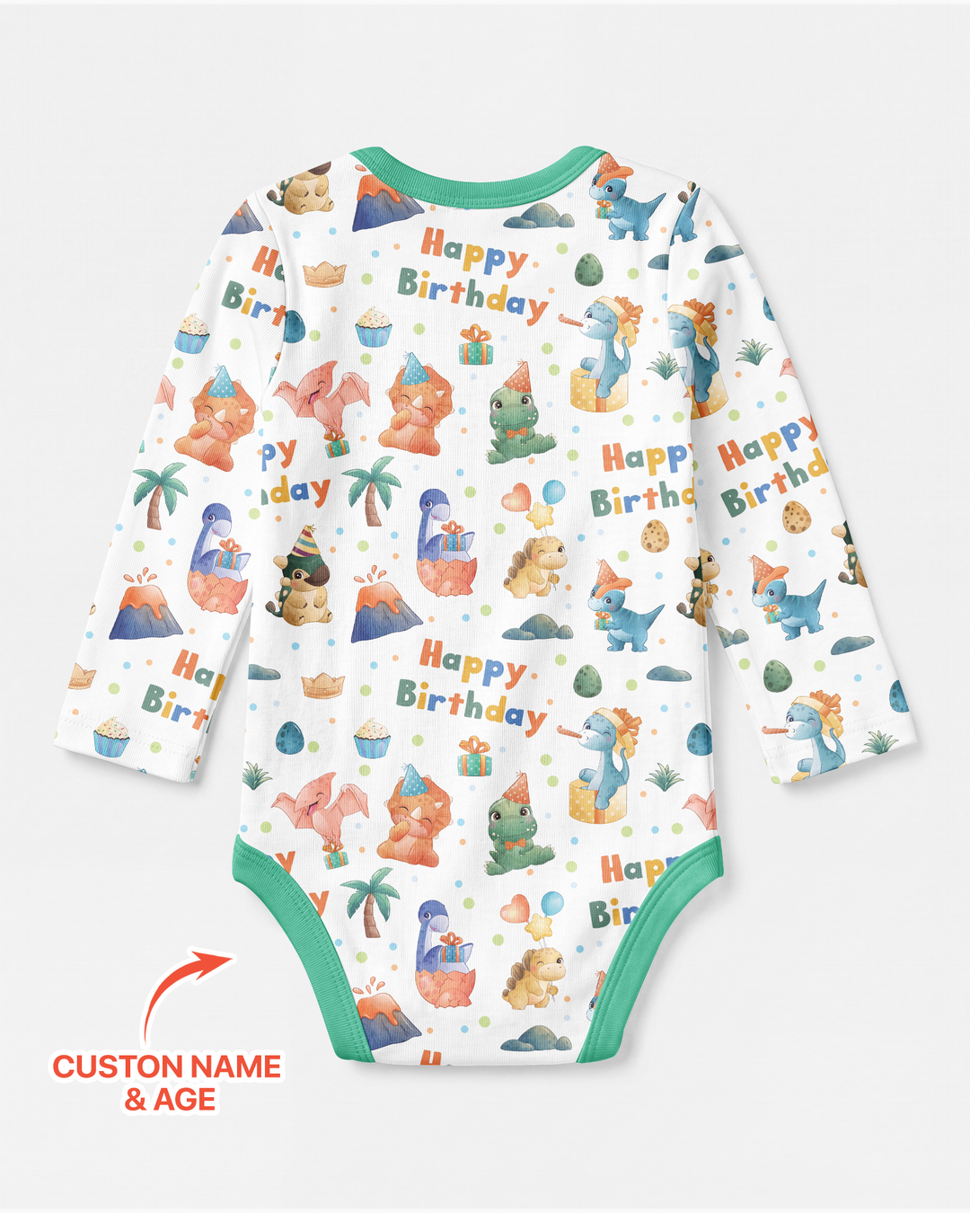 Custom Name When I Wake Up Birthday Dino Bamboo Bodysuit