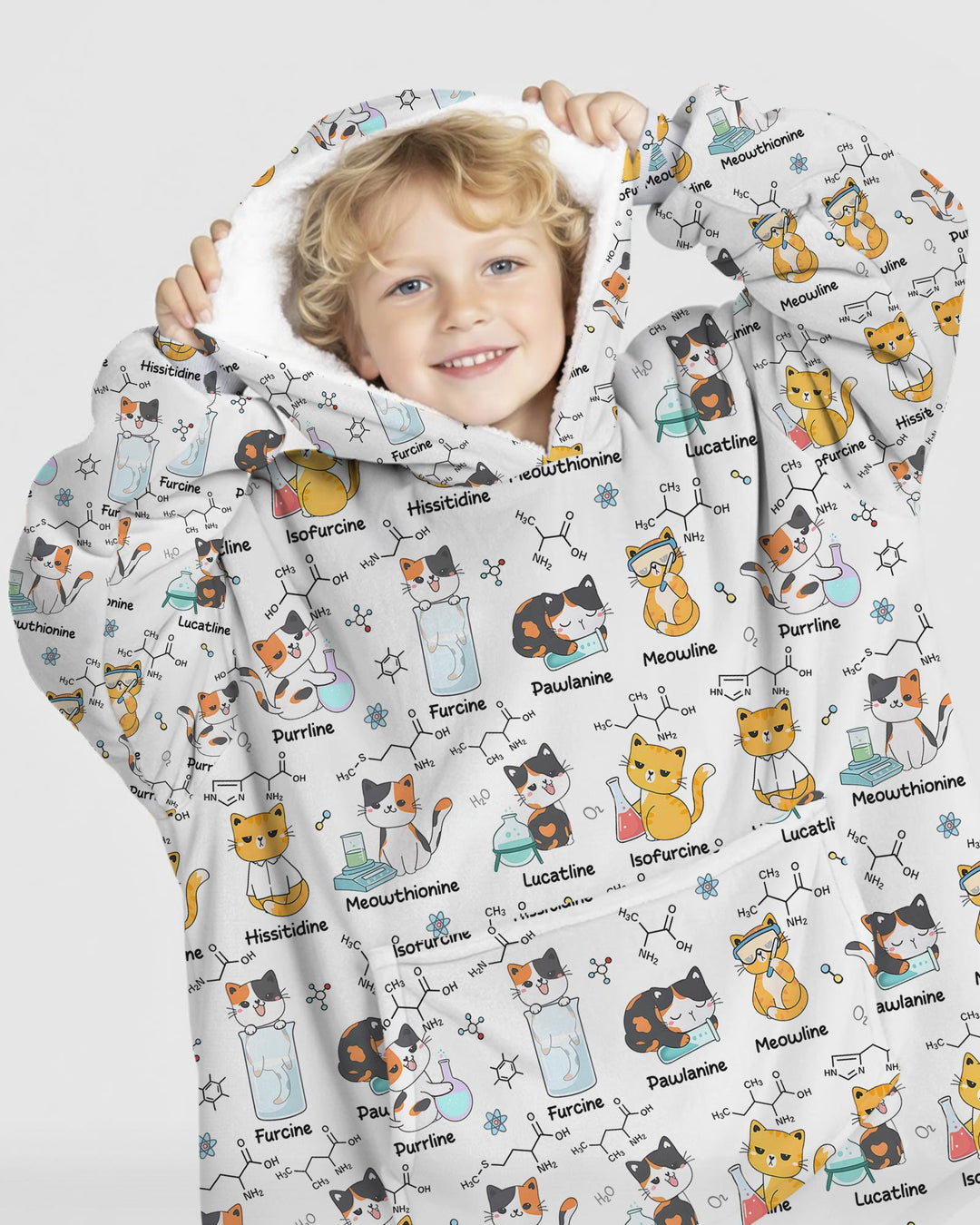 Biochemistry Cat Bamboo Blanket Hoodie