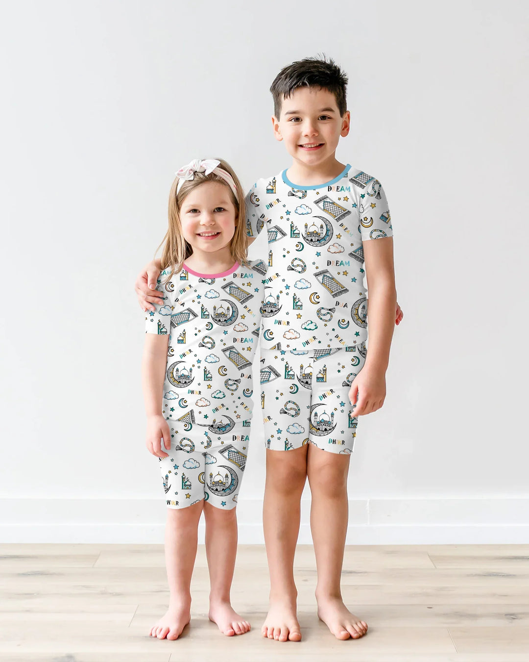 Dua, Dhikr, Dream Matching Family Two Piece Short Sleeve Shorts Pajama Set