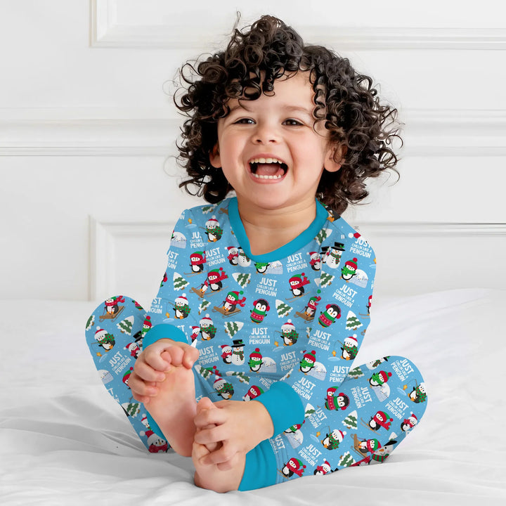 Chillin Like A Penguin Two Piece Long Sleeve Pajama Set