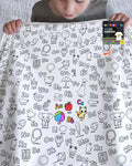 Manta de bambú con alfabeto para colorear