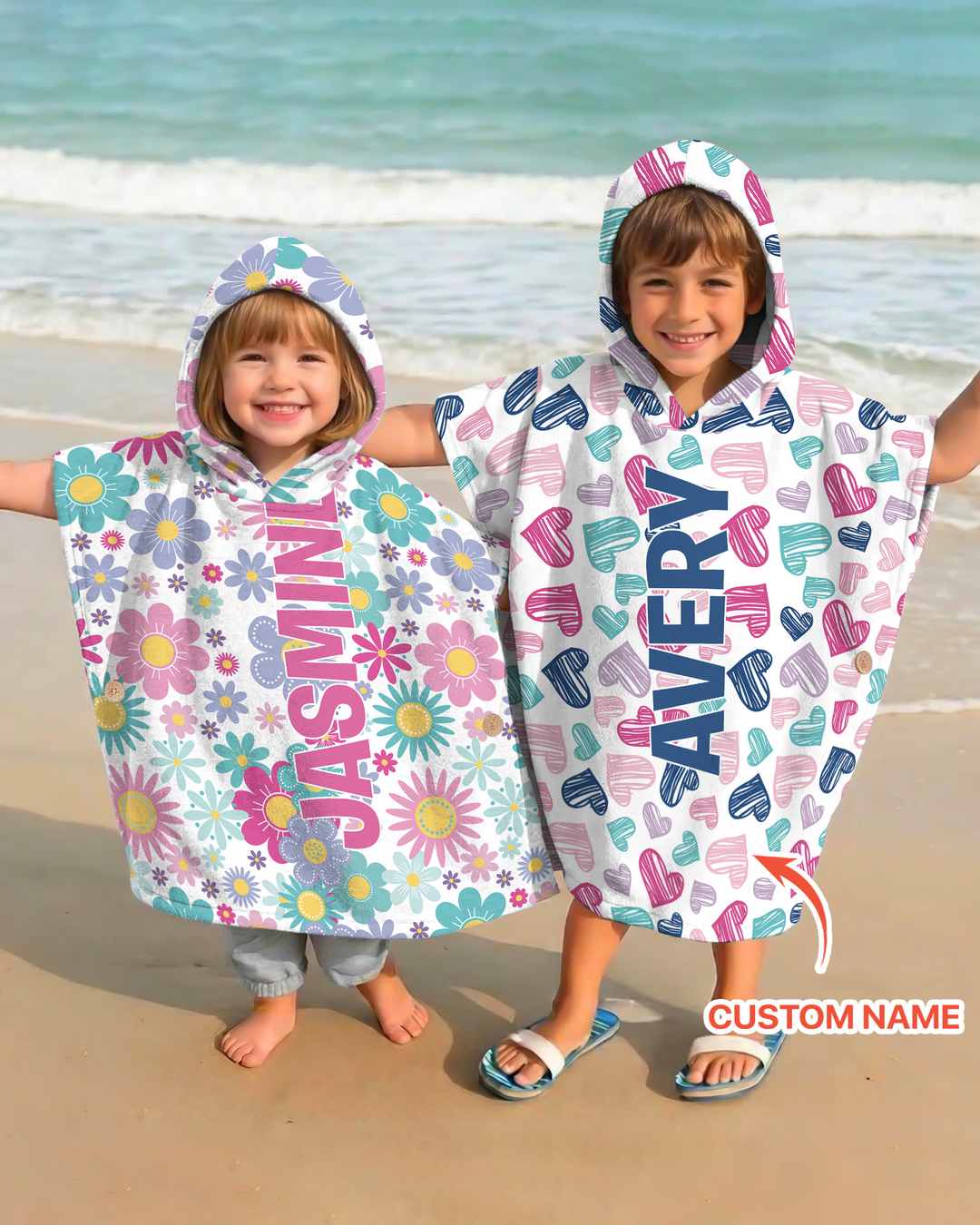 Pretty Pattern Bamboo Swim Poncho