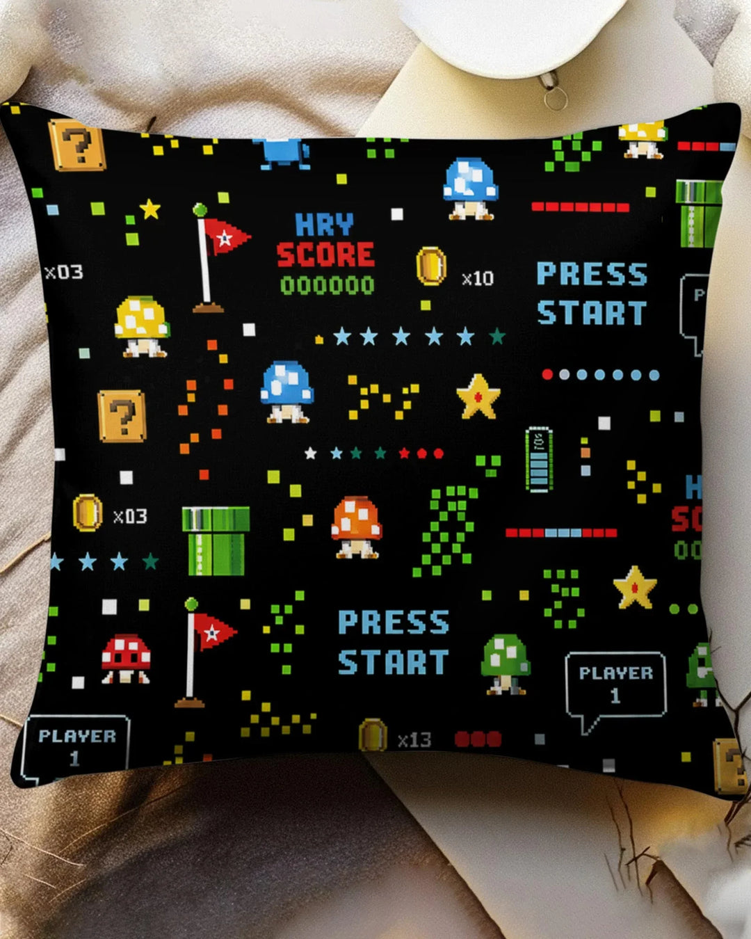 Pixel Game Lover Matching Bamboo Pillow Case
