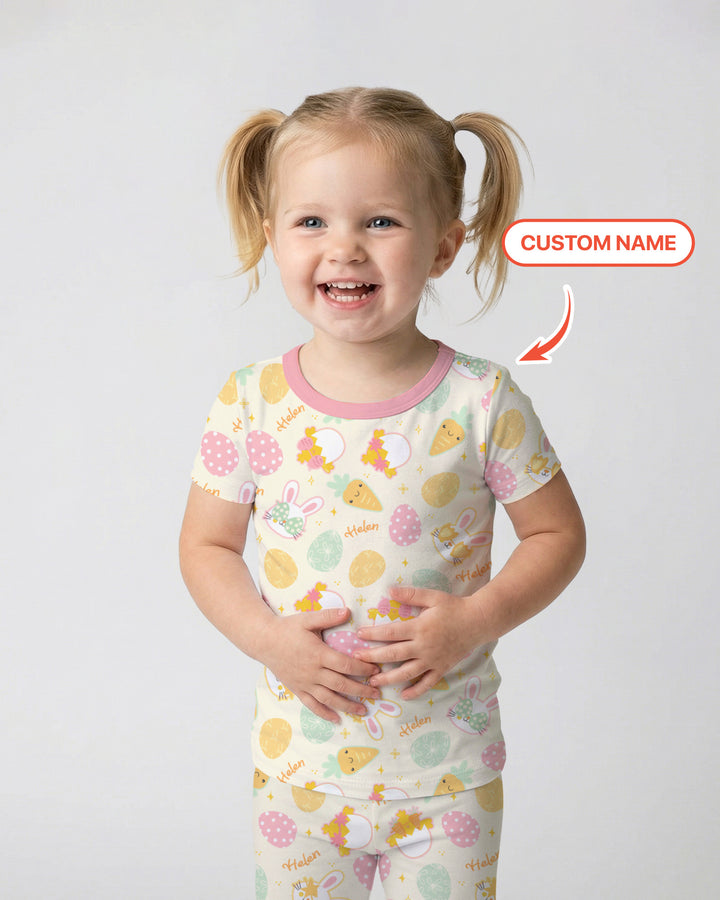 Retro Easter Two Piece Short Sleeve Pajama Set