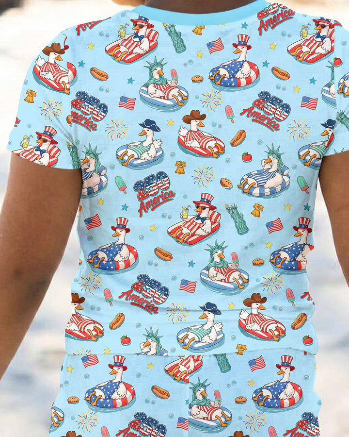 Zweiteiliges, kurzärmliges Pyjama-Set mit Marienkäfern