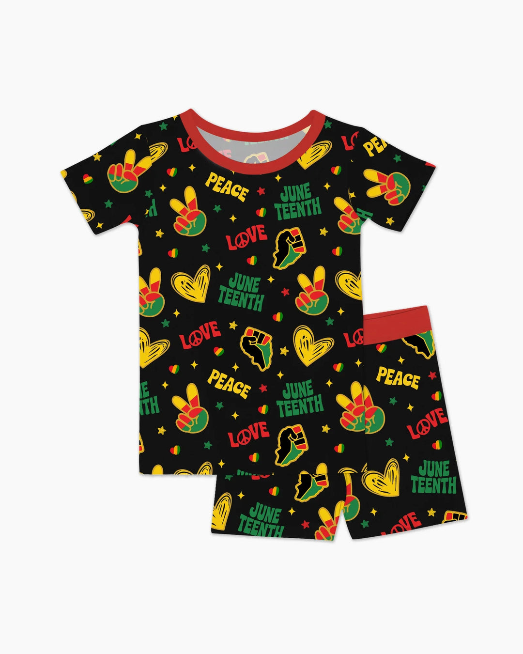 Template Zweiteiliges Pyjama-Set mit kurzen Ärmeln und Shorts