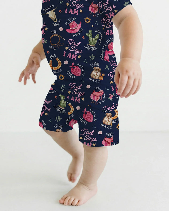 Template Zweiteiliges Pyjama-Set mit kurzen Ärmeln und Shorts